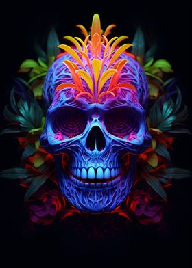 Jungle Colorful Skull