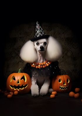 Halloween pumpkin poodle
