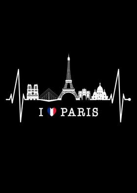 Paris Skyline Heartbeat