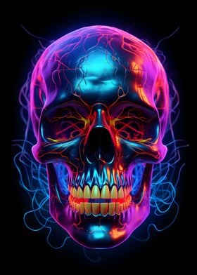 Electric Colorful Skull