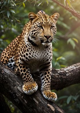 Jaguar on tree