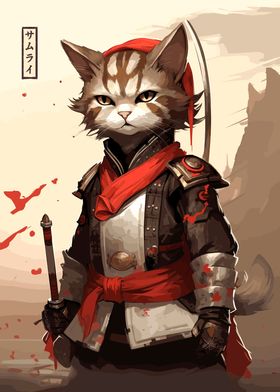 Japanese Samurai Cat