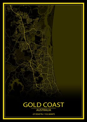 Gold Coast YellowBlack Map