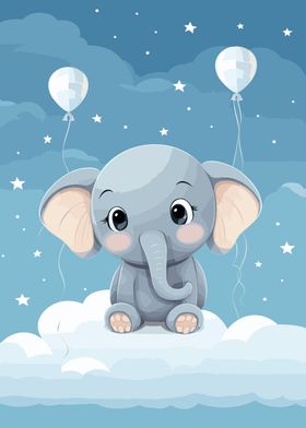 Cute Nursery Elephant Art