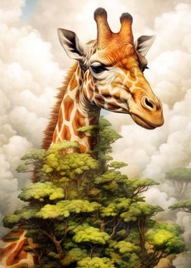 Giraffe animal art