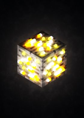 Cube Shiny Gold Voxel Art