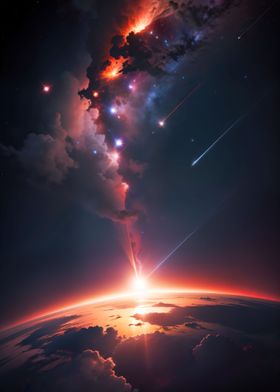 Dawn in outer space