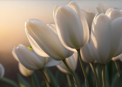 White Tulips flowers