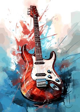 Electric Guitar Watercolor