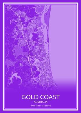 Gold Coast PurpleWhite Map