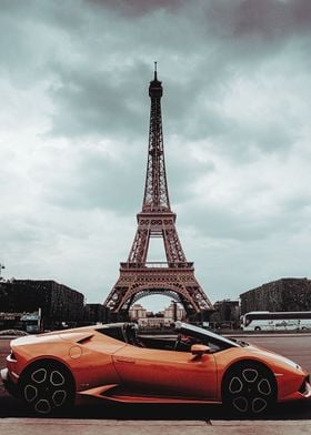 Lamborghini With Eiffel To