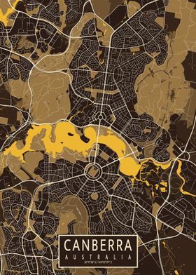 Canberra City Map Pastel