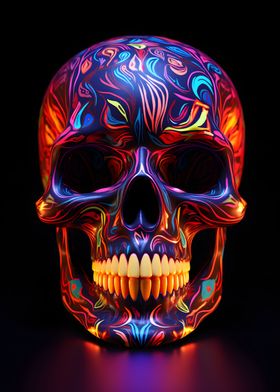 Vibrant Colorful Skull