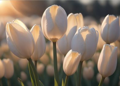 Sunrise white tulips