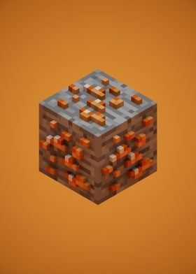 Cube Ore Iron VoxelArt