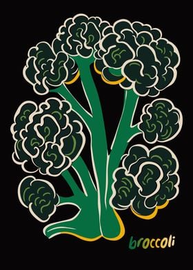 BROCCOLI Retro Poster