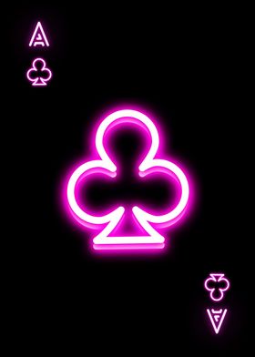 Poker card neon