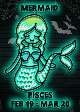 mermaid halloween neon