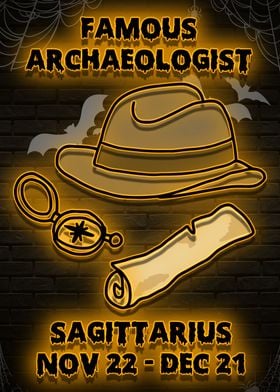 famous archaeologist neon