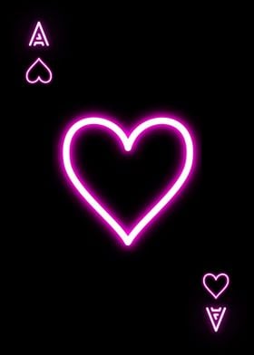 Poker card neon