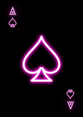 Poker card neon