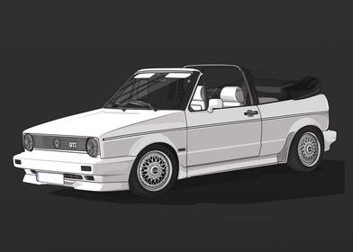 VW Golf 1 Cabrio White BBS