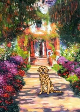 Dog monet garden flower