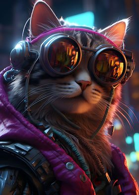 Human Cyberpunk Cat 