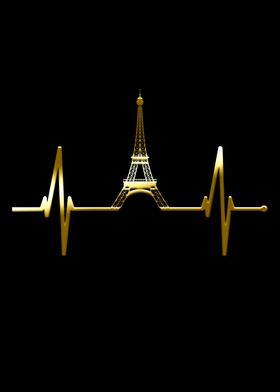 Paris Skyline Heartbeat