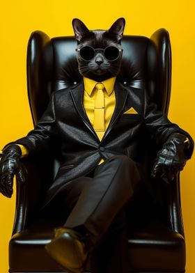 Cat with Suit and Sunglass