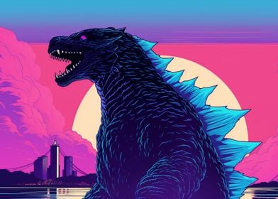 Godzilla Landscapes Retro