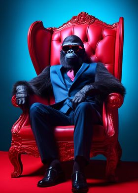 Cool Gorilla with Suit