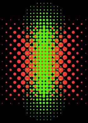 GREEN RED NEON GEOMETRIC