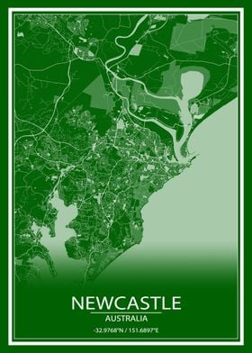 Newcastle Green White Map