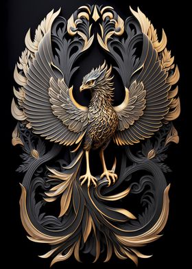 Majestic Golden Phoenix