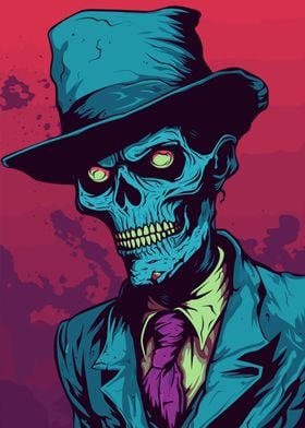 Zombie Skeleton Retro 