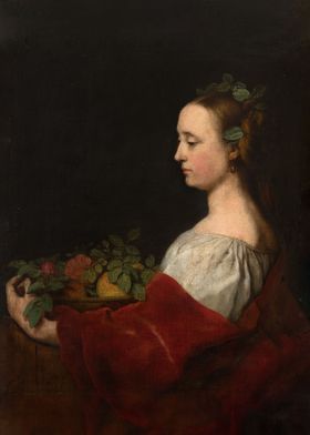 Woman Holding a Basket 