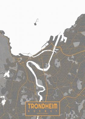 Trondheim City Map Bauhaus