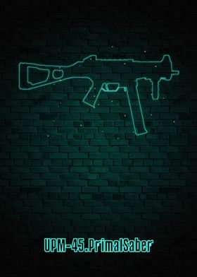 gun neon artwork