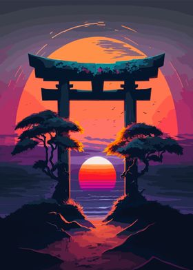 Sunset in japan