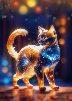 Amber cat statuette