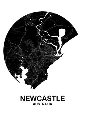 Newcastle Black Circle Map