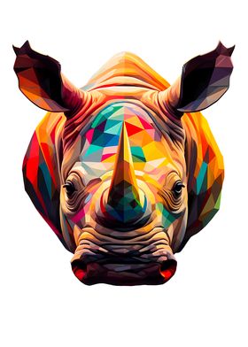 Rhino Colorful Face