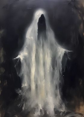 Scary ghost painting