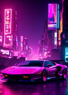 Car vaporwave