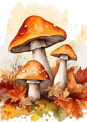 Watercolor Mushroom