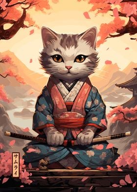 Japanese Samurai Cat