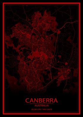 Canberra Red and Black Map