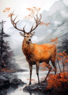 Deer animal art