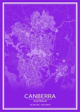 Canberra Purple White Map